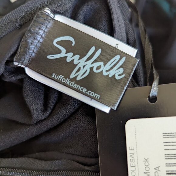 NWT- Suffolk Zip Front Mock Turtleneck Leotard – Black – Petite Adult - Picture 4 of 7